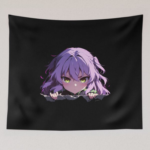 Item preview, Hiiragi Shinoa Seraph Of The End Chibi Peeking Purple Hair Green Eyes Anime designed and sold by TorbenKuhano.