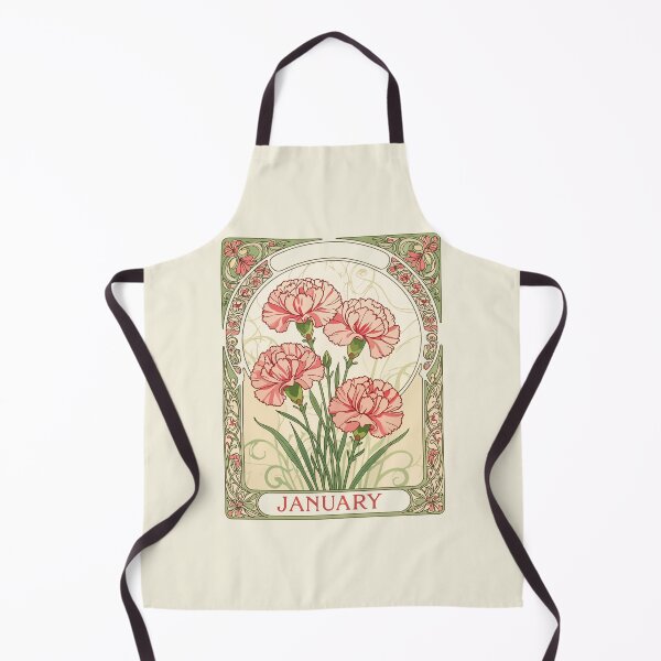 Item preview, January Birthday Pink Dianthus Art Nouveau Style designed and sold by taiche.