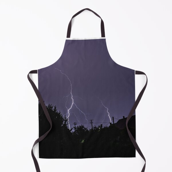 Item preview, Twin Lightning Strikes Purple Sky Photographic Print designed and sold by Mother-Nature65.