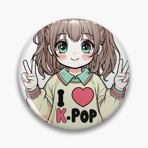 Item preview, K-pop: I love K-POP - Heart Chibi Tee designed and sold by ArtEmotionsImages.