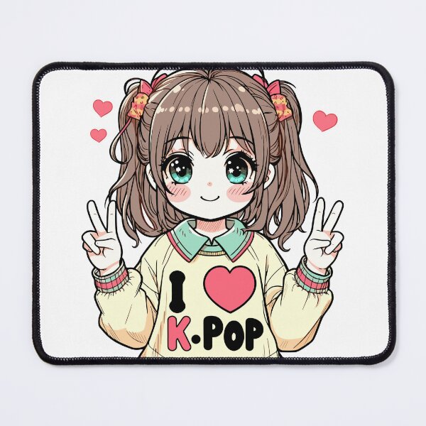Item preview, K-pop: I love K-POP - Heart Chibi Tee designed and sold by ArtEmotionsImages.