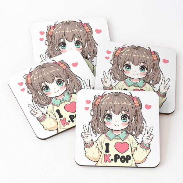 Item preview, K-pop: I love K-POP - Heart Chibi Tee designed and sold by ArtEmotionsImages.