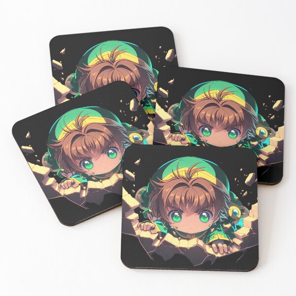 Item preview, Syaoran Li Cardcaptor Sakura Peeking Determined Green Eyes Chibi Anime designed and sold by TorbenKuhano.