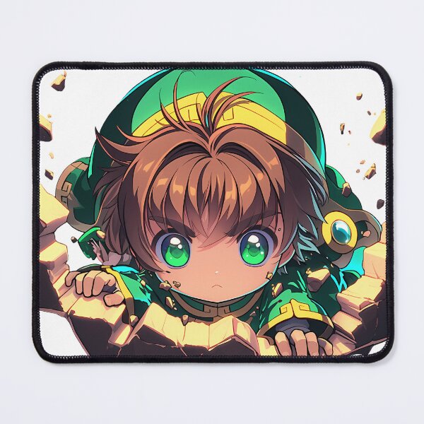 Item preview, Syaoran Li Cardcaptor Sakura Peeking Determined Green Eyes Chibi Anime designed and sold by TorbenKuhano.