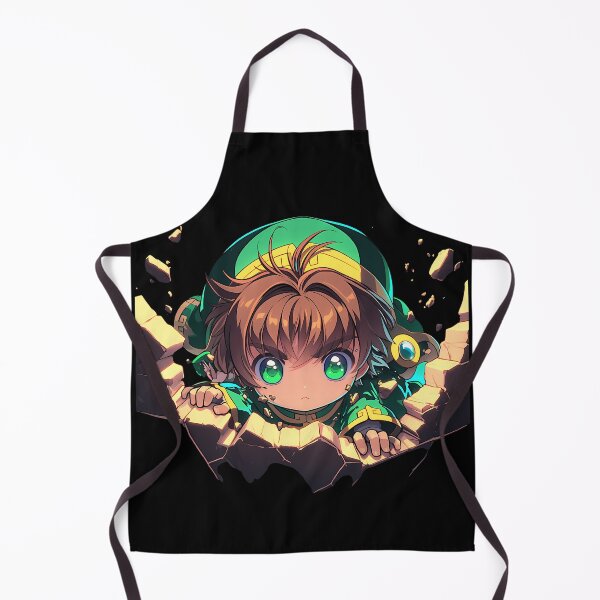 Item preview, Syaoran Li Cardcaptor Sakura Peeking Determined Green Eyes Chibi Anime designed and sold by TorbenKuhano.