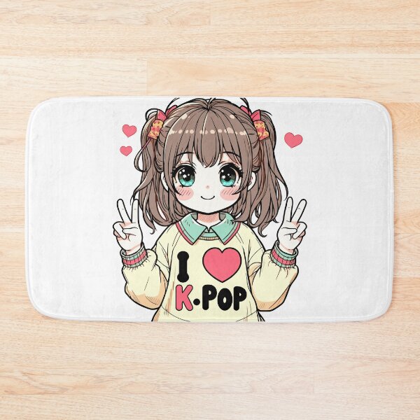 Item preview, K-pop: I love K-POP - Heart Chibi Tee designed and sold by ArtEmotionsImages.