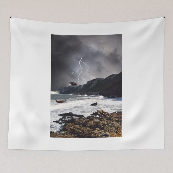 Item preview, Lightning Stormy Sea Photographic Print designed and sold by Mother-Nature65.