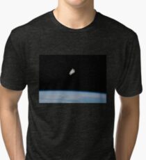 Space Force astronaut above the earth NASA picture in space cosmos USA Tri-blend T-Shirt