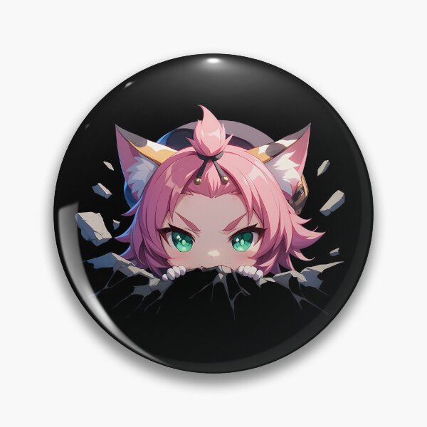 Item preview, Diona Peeking Through Wall Chibi Style From Genshin Impact Game designed and sold by TorbenKuhano.