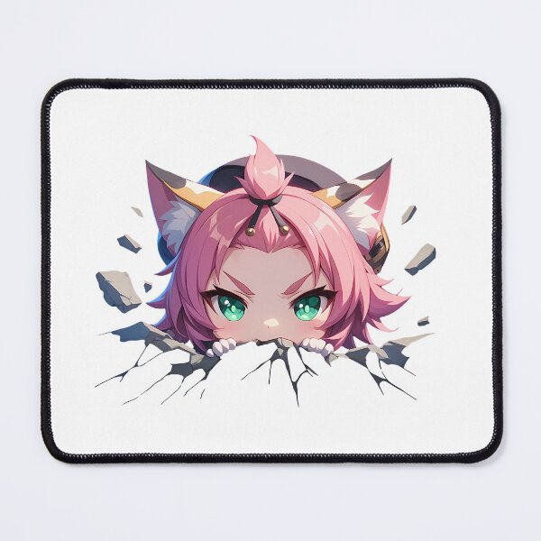 Item preview, Diona Peeking Through Wall Chibi Style From Genshin Impact Game designed and sold by TorbenKuhano.