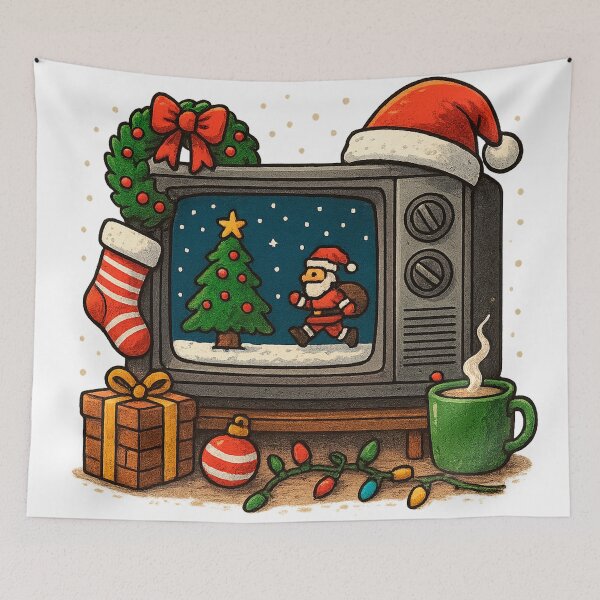 Item preview, Vintage Christmas Geek TV designed and sold by FantasyFabrik.