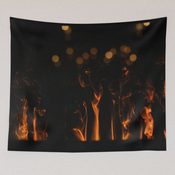 Item preview, Flames playing in the dark – fire & mystical depth / Swiss Artwork Photography designed and sold by Raphael Wolf.