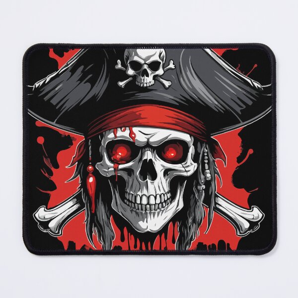 Item preview, Pirate skull with tricorn and blood splatter - Teschio pirata designed and sold by ArtEmotionsImages.