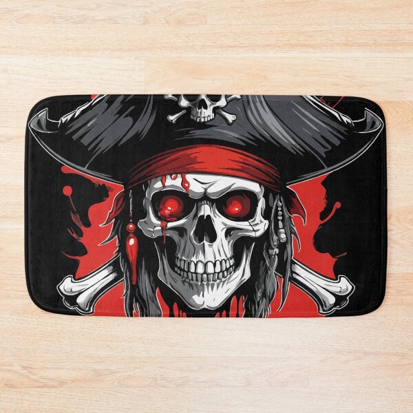 Item preview, Pirate skull with tricorn and blood splatter - Teschio pirata designed and sold by ArtEmotionsImages.