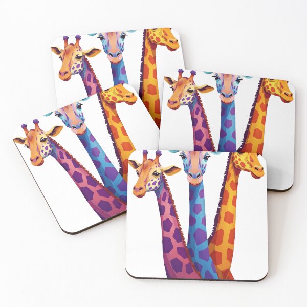 Item preview, Colorful Giraffe Trio – Vibrant Abstract Animal Wall Art designed and sold by R-B-Colors.