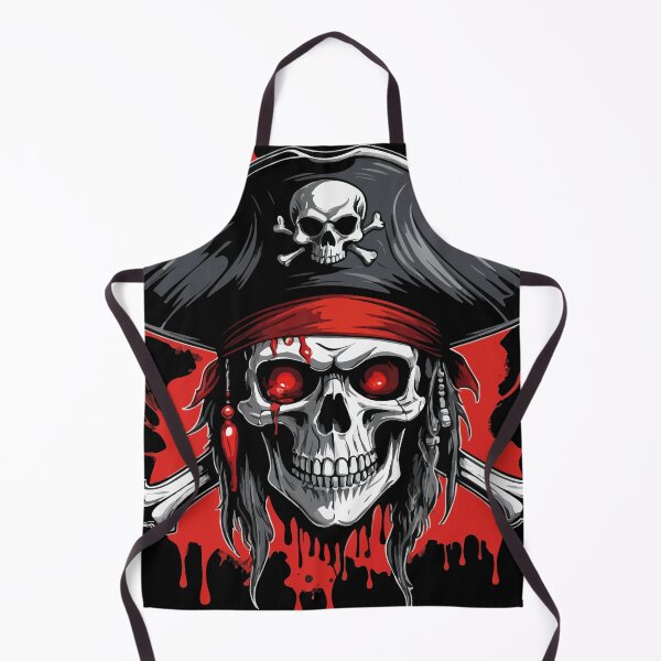Item preview, Pirate skull with tricorn and blood splatter - Teschio pirata designed and sold by ArtEmotionsImages.