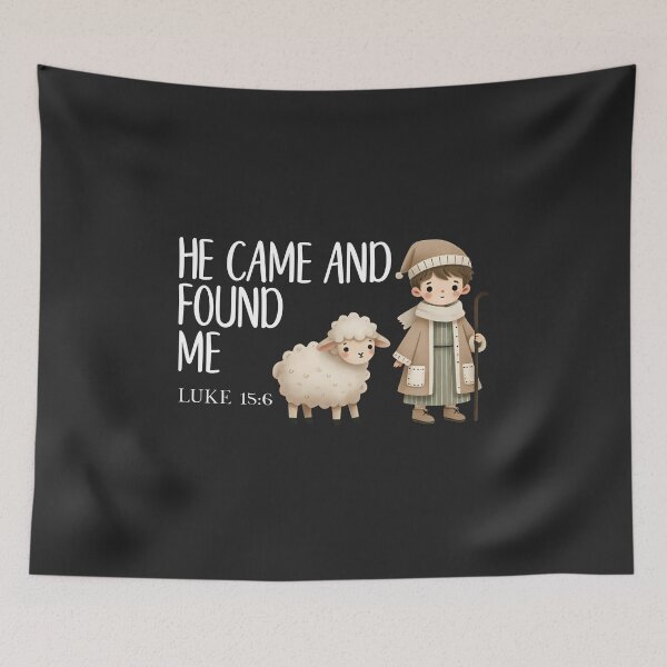 Item preview, He Came and Found Me - Shepherd and Sheep Luke 15 verse 6 designed and sold by simplydesignart.