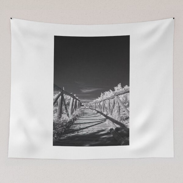Item preview, Bridge Into Horizon Black and White Photographic Print designed and sold by Mother-Nature65.