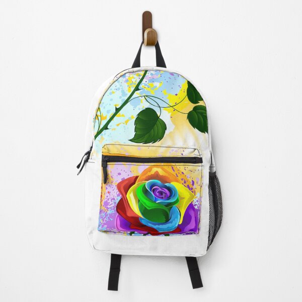 Item preview, Rainbow Rose Illustration – Vibrant Colorful Flower Art With Sunburst & Paint Splash designed and sold by Love3Happy.