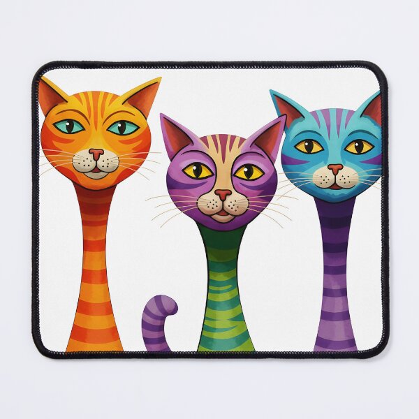 Item preview, Colorful Cats Trio – Modern Pop Art Cat Illustration designed and sold by R-B-Colors.