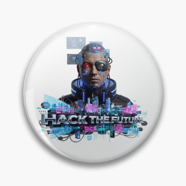 Item preview,  Cyberpunk Hacker with Bionic Eye and Neon City designed and sold by newvisionart191.