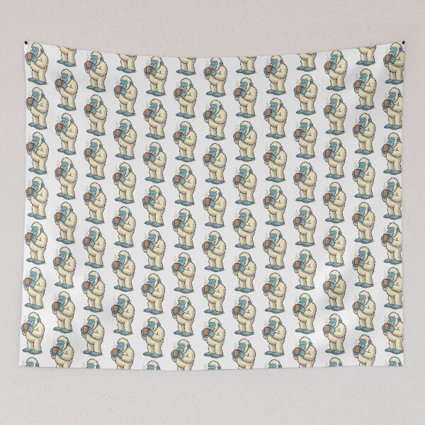 Item preview, Yeti Drinking Coffee – Cute Funny Winter Creature Illustration designed and sold by so01.