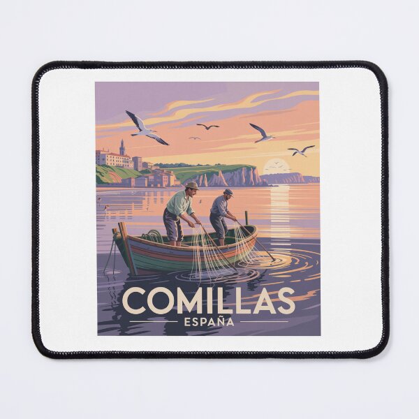 Item preview, Comillas España Fishing Scene – Sunset Coastal Art designed and sold by CircinusStore.