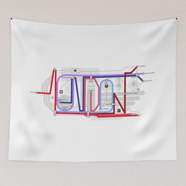 Item preview, London Modern Metro Map – UK Colors Futuristic City Design designed and sold by Mavric Design.