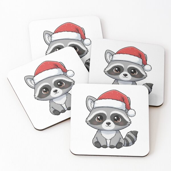 Item preview, Cute Raccoon in Santa Hat | Cute Christmas designed and sold by PFS-.