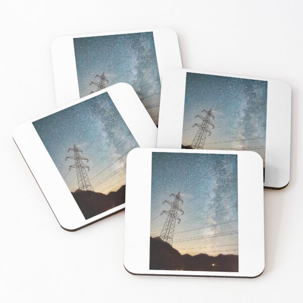 Item preview, Starry Night Sky Pylon Wires Photographic Print designed and sold by Mother-Nature65.
