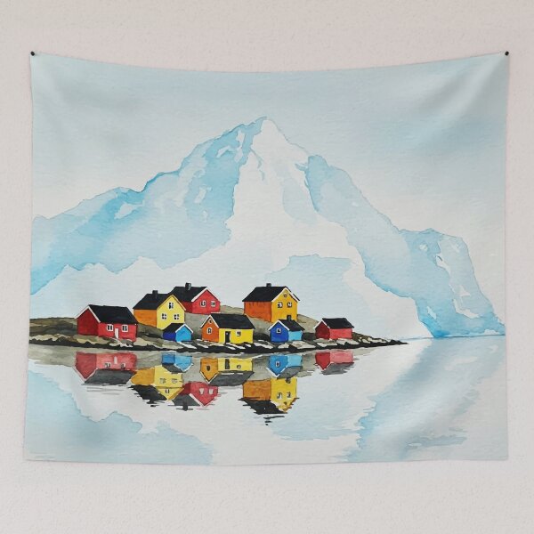 Item preview, Watercolor Village by the Water designed and sold by Design4uStudio.