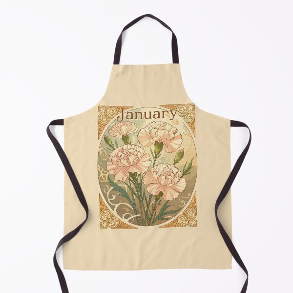 Item preview, January Birthday Pink Dianthus Flowers Art Nouveau Style designed and sold by taiche.