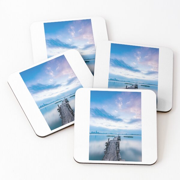 Item preview, Wooden Bridge Into Lake Cloudy Sky Photographic Print designed and sold by Mother-Nature65.