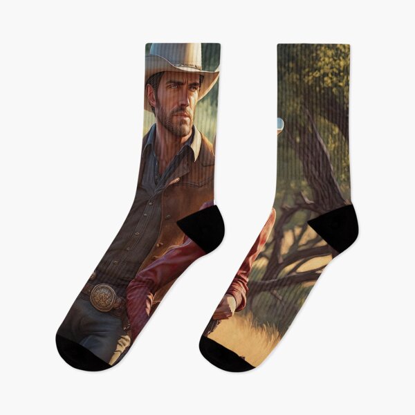 Artikelvorschau, Romantisches Bild eines Cowboys und eines Cowgirls auf der Ranch entworfen und verkauft von Colin Bentham.