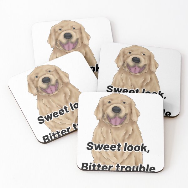 Item preview, Golden Retriever – “Sweet Look, Bitter Troubles” – Funny Dog Lover Design designed and sold by Crack-in-Colors.
