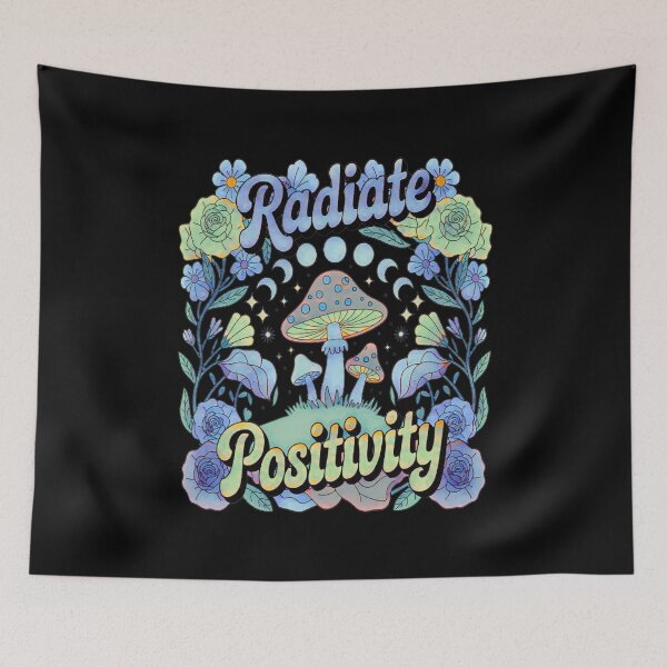 Item preview, Radiate Positivity Retro Mushroom designed and sold by creativerooney.
