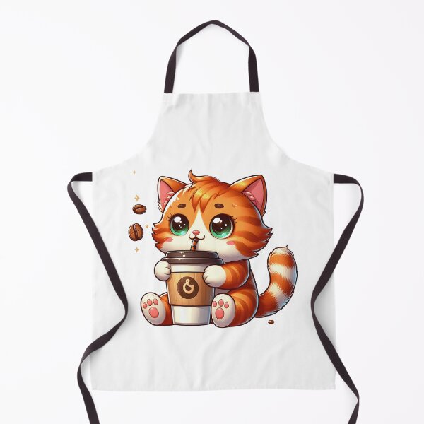Item preview, Cute Coffee Cat – Kawaii Cat Holding Coffee Cup – Adorable Cozy Kitty Art designed and sold by Lulunza.