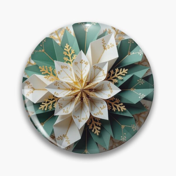 Item preview, Paper Blossom Elegance – Geometric poetry & golden details in a handmade winter decoration designed and sold by FotoworldEdel.