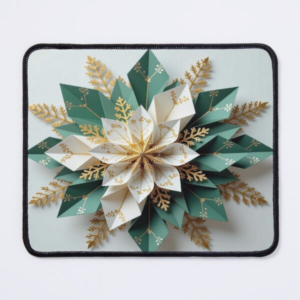Item preview, Paper Blossom Elegance – Geometric poetry & golden details in a handmade winter decoration designed and sold by FotoworldEdel.