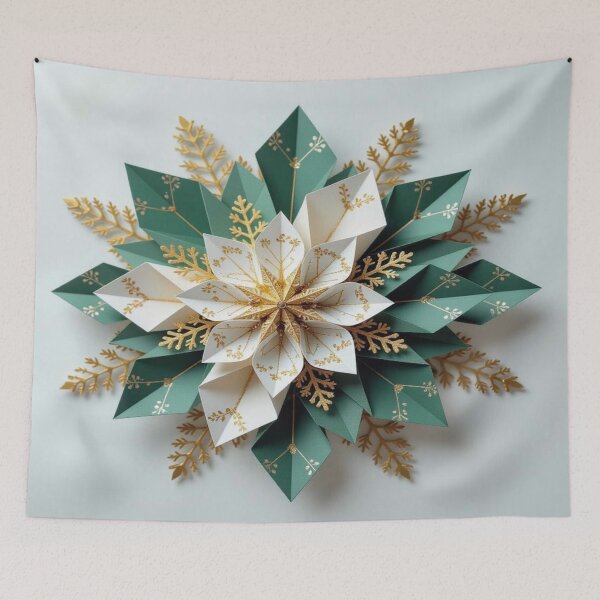 Item preview, Paper Blossom Elegance – Geometric poetry & golden details in a handmade winter decoration designed and sold by FotoworldEdel.