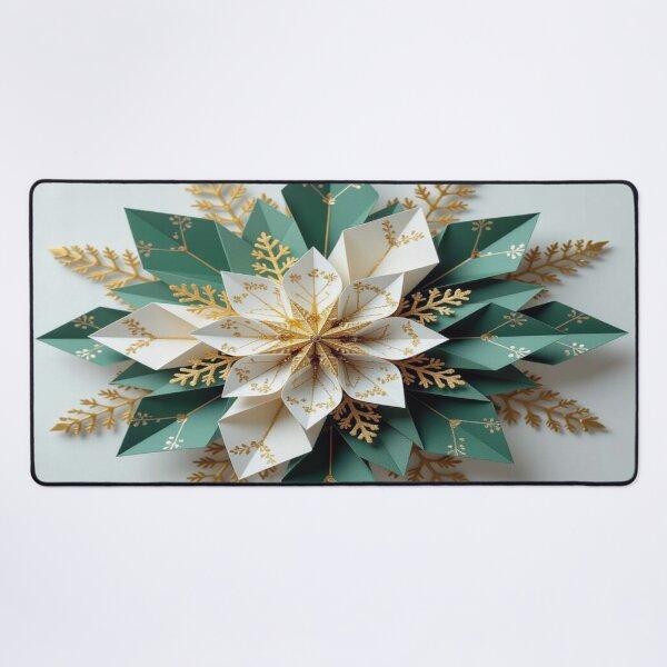Item preview, Paper Blossom Elegance – Geometric poetry & golden details in a handmade winter decoration designed and sold by FotoworldEdel.