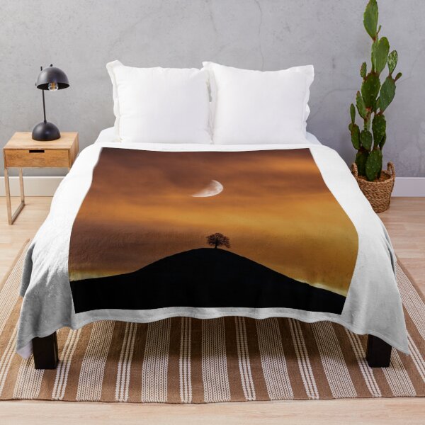 Item preview, Half Moon In Sunset Sky Silhouette Photographic Print designed and sold by Mother-Nature65.