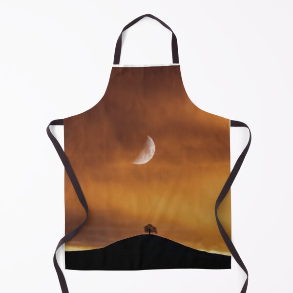 Item preview, Half Moon In Sunset Sky Silhouette Photographic Print designed and sold by Mother-Nature65.