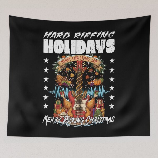 Item preview, HARD RIFFING HOLIDAYS MERRY ROCKING CHRISTMAS musicians Christmas holidays dinner presents and jamming under the Xmas tree designed and sold by Jt41.