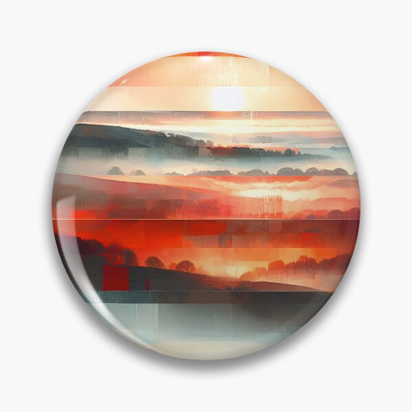 Item preview, Winter Tapestry Over the South Downs | Misty Sunrise Landscape Art designed and sold by Stoneflower-Art.