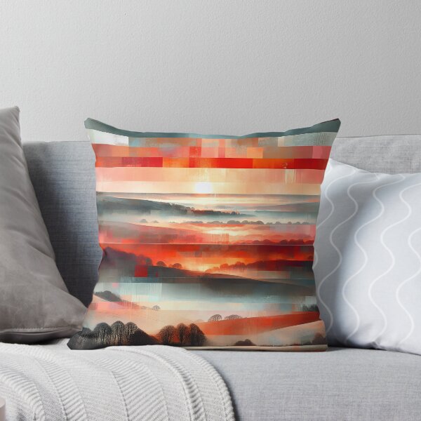 Item preview, Winter Tapestry Over the South Downs | Misty Sunrise Landscape Art designed and sold by Stoneflower-Art.