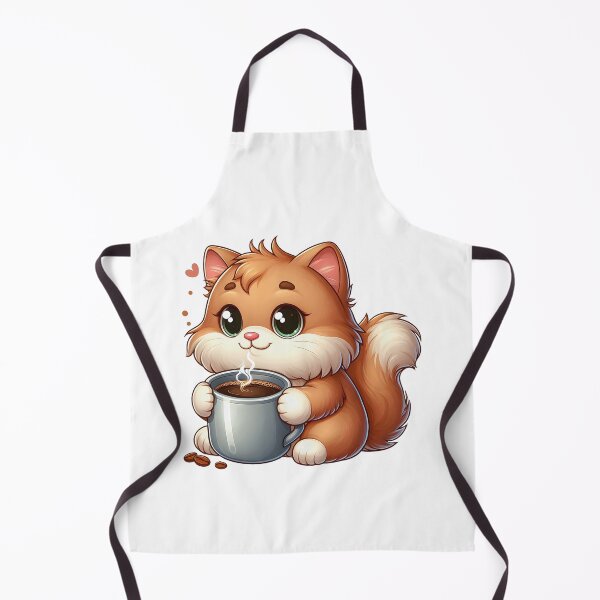 Item preview, Cute Kitten With Latte – Sweet Coffee Cat Art – Cozy Kawaii Illustration designed and sold by Lulunza.