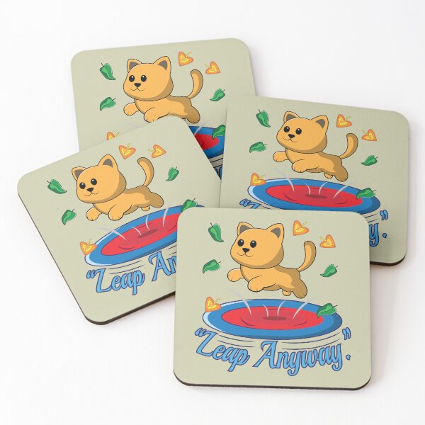 Item preview, Leap of courage / cute cat jumping on a trampoline . designed and sold by Everyday_wonder .