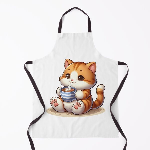 Item preview, Coffee Lover Cat – Cute Kawaii Kitty With Cup – Cozy Cafe Morning Art designed and sold by Lulunza.