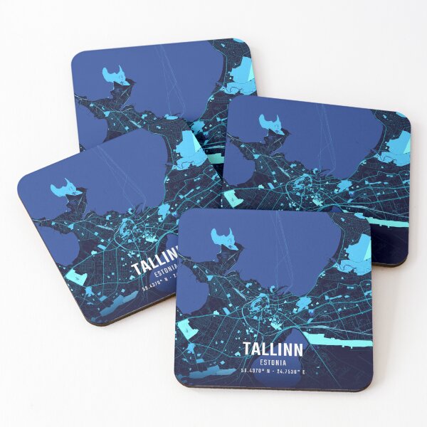 Item preview, Tallinn Midnight City Map designed and sold by HomeLivingCo.